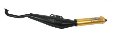 Auspuff Biturbo schwarz Gold 25mm